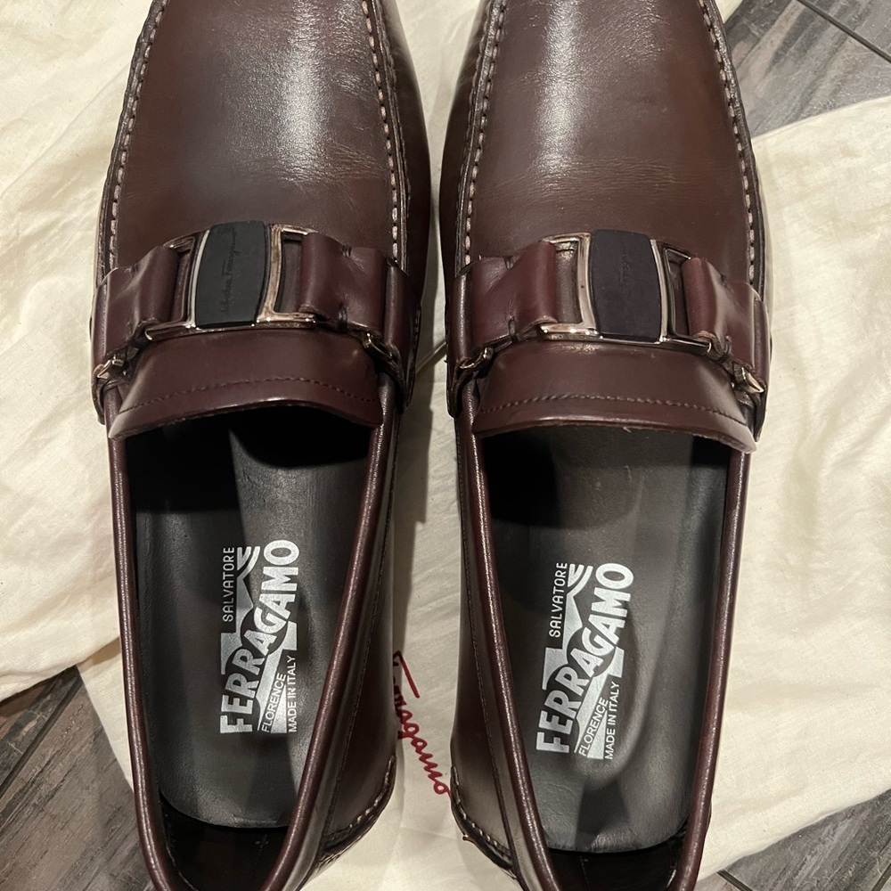 Salvatore Ferragamo Men's Brown Leather Loafers
